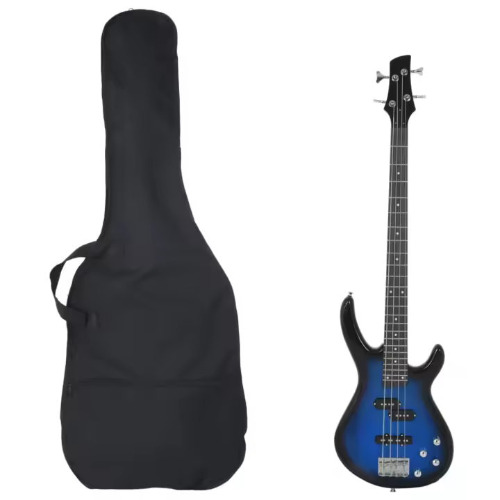 vidaXL Bajo Eléctrico para Principiantes con Funda Guitarra 4/4 46" Color Azul y negro,  Negro,  Marrón y negro y mas - 1