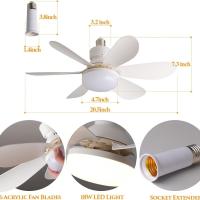 Ventilador de techo con control remoto Luz y Control, Modern VENTILADOR DE Techo de Perfil bajo para dormitorio, Room de estar y patio (Blanco) - details 3