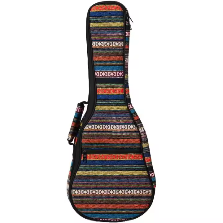 Funda de Ukelele Soprano JM Forest J155J-3217  con Diseño Tejido Azteca. Espesor de 10mm, Protección Extra, Correa Doble y Bolsillo Frontal para Accesorios - 1