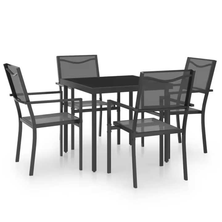 vidaXL Juego de comedor para jardín 5 piezas acero - 1