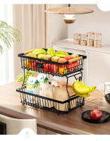 Cesta De Frutas Y Verduras De Metal Con Gancho Y Mango De Madera Organizador Desmontable Y Plegable Para Cocina - details 15