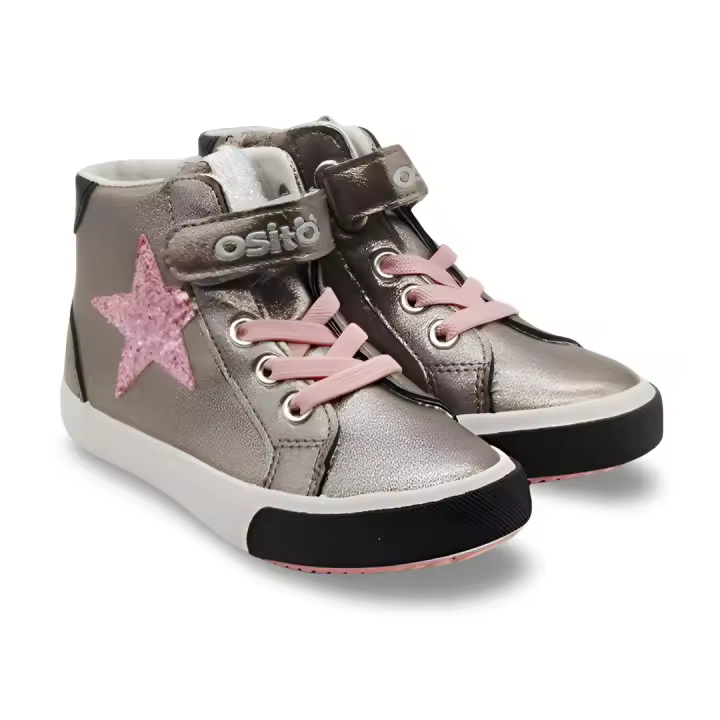 Botín Fantasía Plata Estrella Glitter Rosa Conguitos - 1