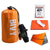 Kit De Refugio De Emergencia Para 2 Personas Bivy Tubo De Camping Saco De Dormir Térmico Manta SOS Impermeable Equipo De Supervivencia - details 9