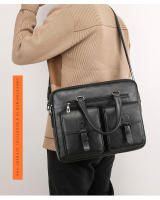 Bolso De Negocios Para Hombre De Lujo En Cuero PU Bolso De Mano Para Laptop Y Archivos A4 Estilo Oficina Y Almuerzo - details 4