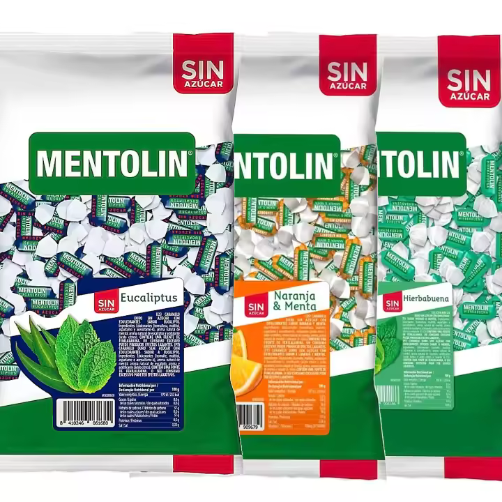 MENTOLIN PACK 3 Kg caramelos sin azúcar para la tos Eucaliptus & Naranja & Hierbabuena - 1
