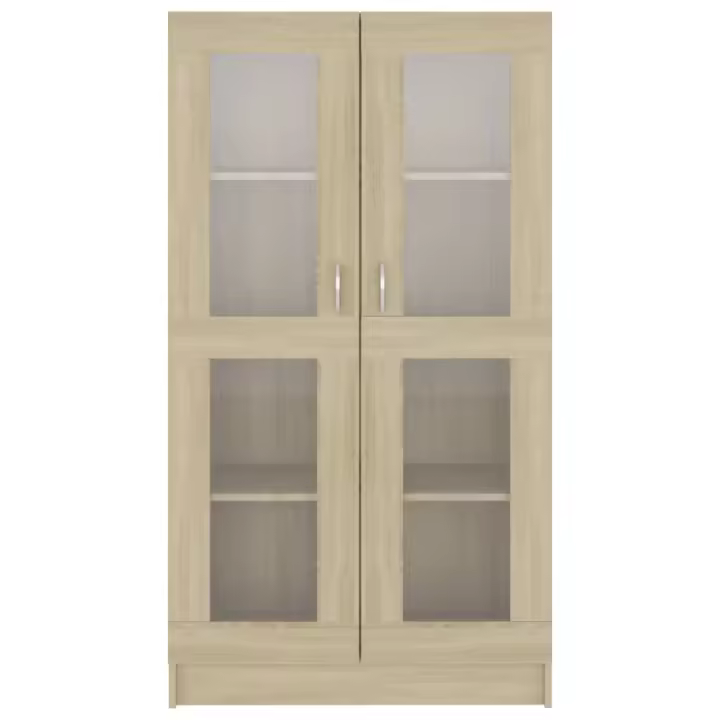 vidaXL Vitrina de madera contrachapada color roble 82,5x30,5x150 cm - 1