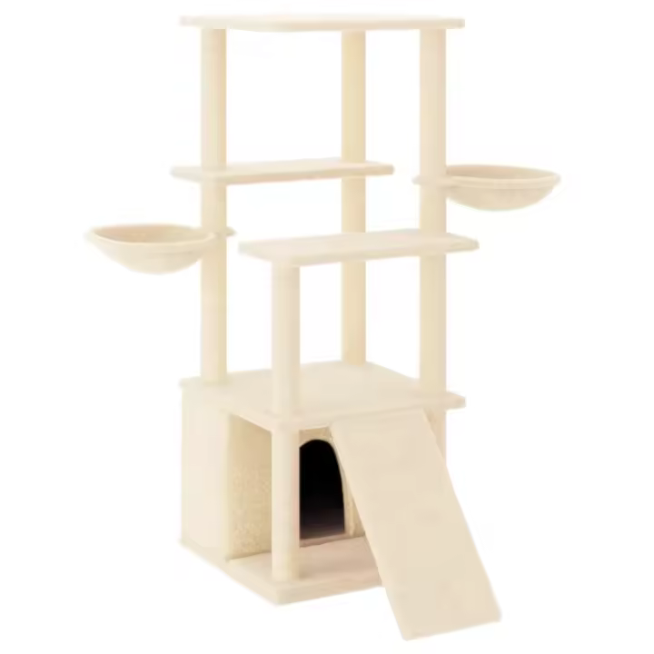 Rascador para Gatos con postes de ISAL crema 133 cm - 1