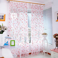Cortinas Transparentes De Voile Con Estampado De Flores Para Cocina Sala De Estar Dormitorio Tratamiento De Ventana Decoración Del Hogar Translúcidas Y Ligeras Para Ambiente Moderno - details 1