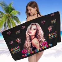 Toalla De Playa Grande Para Niños K-Karol G Manana Sera Bonito Toalla De Baño Y Piscina Absorbente Microfibra Cartoon Summersoft Para Natación - details 4