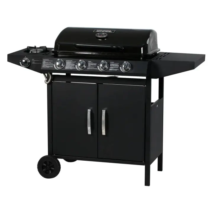 Barbacoa a gas "Festa 5" - 5 quemadores (1 lateral) - 12.9 Kw - Negro - 1