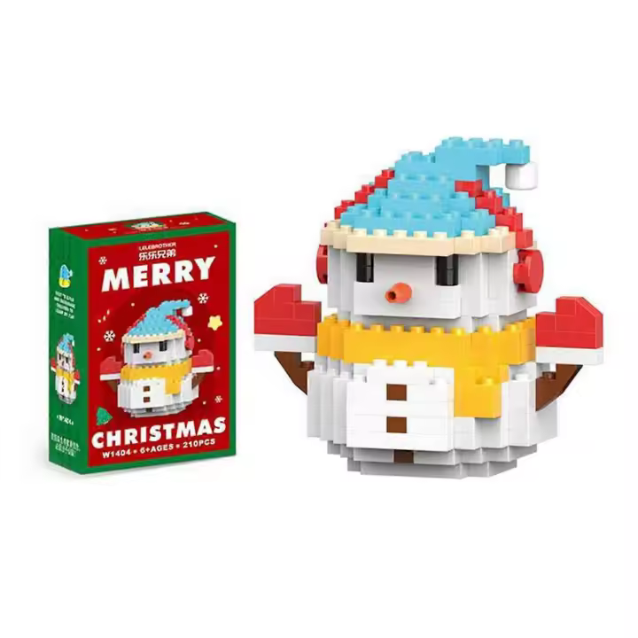 Juego de Bloques de construcción de niños Educativos, Papá Noel, árbol, de Rueda Muñeco, Elk, Elf, calcetín, trineo - 1