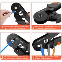 Kit De Herramienta De Enchufe Crimpador Hexagonal Autoajustable 23-10AWG 0.25-6mm² Con 400-2000 Piezas De Terminales De Cable - details 2