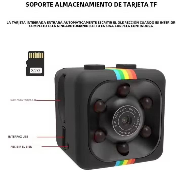 Cámara Mini SQ11 HD 1080P Con Visión Nocturna Sensor Inalámbrico Cámara De Acción DVR Con Detección De Movimiento Grabadora De Audio Y Video Micro - 1
