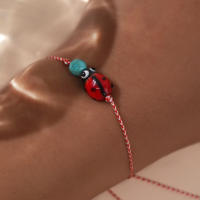 Pulsera De Ladybug De Sinus Con Cuentas De Cobre De 3mm yTurquesa Sintética Serie Martis Para Hombres Y Mujeres Pulsera Clásica De Estilo Griego - details 2