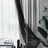 Cortina De Ventana Perforada De Color Sólido De Terylene 1PC Antipolvo Decorativa Y Bebida Clásica Para Adornos De Ventanas - details 23