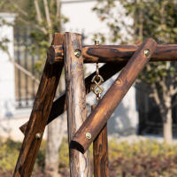 Columbio de Jardín de 2 plazas de Madera maciza color natural, Banco Colgante columpio 187X137x170 cm, para Jardín y Terraza - details 5