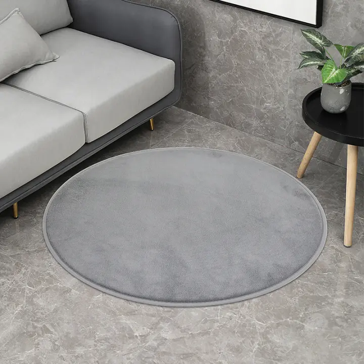 Carpetas Redondas Gruesas De Bolitas De Plata Para Sala De Estar Suaves Para Hogar Y Dormitorio De Niños Decoración De Salon Antideslizantes Impermeables Y Resistente Al Desvanecimiento - 1