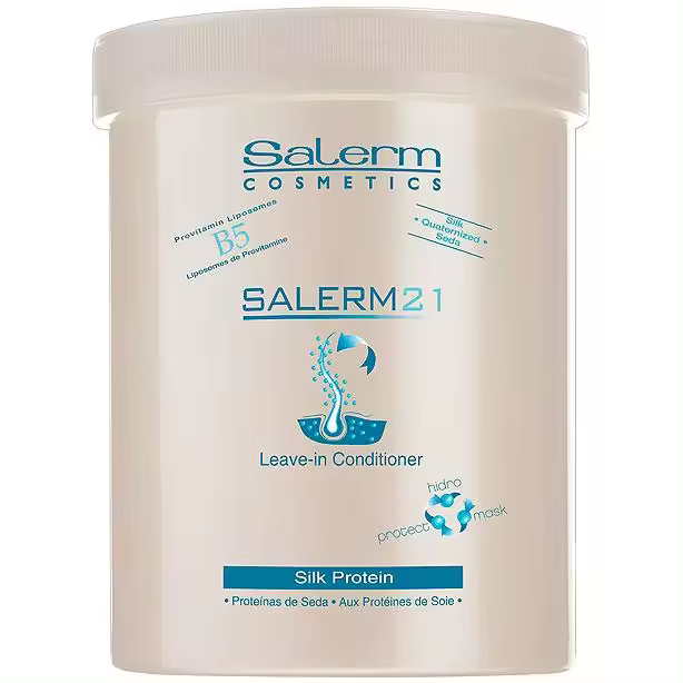 Salerm 21 Silk Protein leave in conditioner con proteína de seda Nutrición profunda con o sin aclarado 1000ml - 1