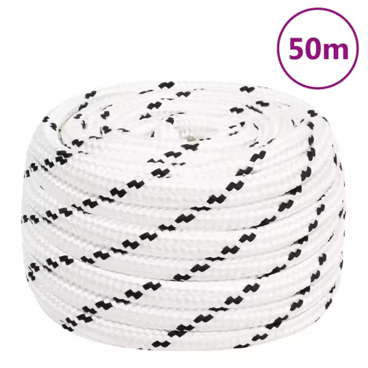 vidaXL Cuerda de Trabajo Poliéster 18 mm 50 m Cordón Línea Trenzada Color Blanco,  Negro, y mas - 1