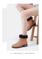 Botas De Lluvia Para Mujer Cortas Moda Impermeables Zapatos Casuales De Goma Antideslizantes Suela Gruesa Versátiles Para Todas Las Estaciones - details 18