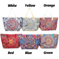 Bolso de playa plegable grande con cremallera - Bolso de hombro ligero y duradero con monedero incluido, ideal para compras, camping y viajes, diseño de hojas tropicales impreso, múltiples colores disponibles - details 5