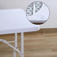 Mantel Rectangular Lavable Para Fiestas Al Aire Libre Y Camping Tamaño 4ft/6ft Elástico Y Ajustable Fabricado En Poliéster/Celulosa - details 5