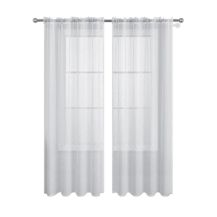 Cortina De Pared Morocana Dorada Y Blanca Para Decoración De Habitaciones Y Salones Modernas Cortina Translúcida De Poliéster Sin Cierre - 1