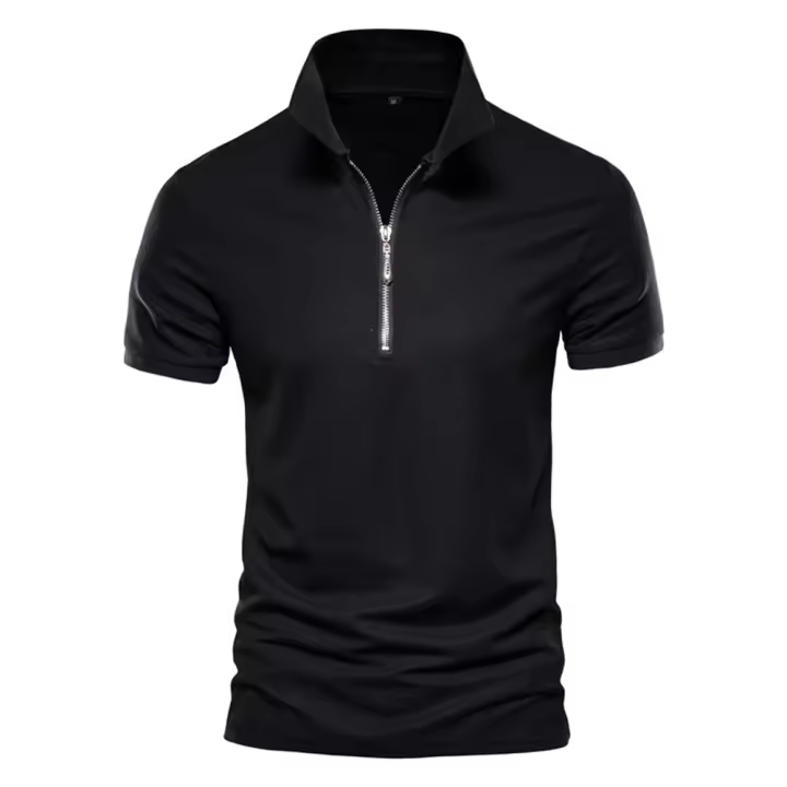 Camisas De Polo Casual Para Hombre AIOPESON Algodón Color Sólido Con Cremalleras Estampado Patchwork Moda De Negocios Nuevo Verano - 1