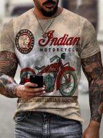 Camiseta De Motociclista 2024 Para Hombres Estilo Vintage Con Impresión 3D Corta Cuello Redondo Oversize Moda De Calle Tejido Poliéster - details 12