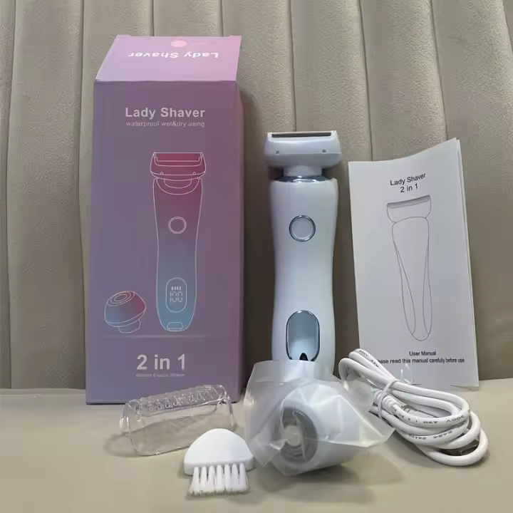 Afeitadora Eléctrica Para Mujer 2 En 1 Trimmer De Aliento Y Eliminador De Vello Facial Cuchilla Epilador Painless Para Bikini Y Pubis - 1