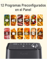 KYVOL AF600 WIFI - Freidora sin Aceite de Aire Caliente - App gratuita. 5,68 L. / 1,5 Kg. de capacidad. Ventana transparente de control. Panel táctil LED con 12 Programas preestablecidos. Cesta con recubrimiento cerámico apta para lavavajillas. - details 13
