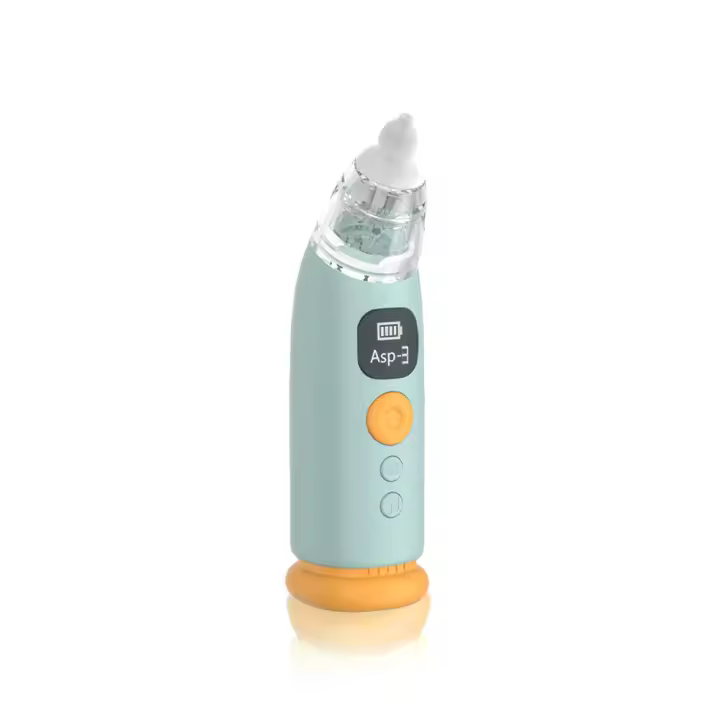 Aspirador nasal eléctrico para bebé, limpiador de cavidad nasal para recién nacido, succión bucal, limpieza de mocos y mocos, color verde claro - 1