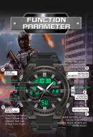 Reloj De Pulsera Deportivo Militar OFNS Para Hombre Estilo G Lujo Cuarzo Analógico Resistente Al Choque Con Pantalla LED Y Digital Impermeable 5Bar - details 6