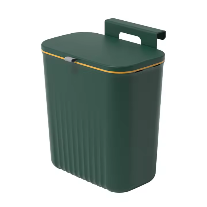 Basurero Portátil Colgante Con Tapa Deslizante Para Cocina Bin De Olor Colgante En La Pared Herramientas De La Casa - 1