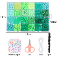 Kit De Perlas Para DIY 480pcs Con Letras Y Agujeros Grandes Espaciadores De Acrílico Para Creación De Joyería Pulseras Y Suministros De Cabello - details 7