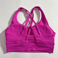 Sudadera Deportiva De Mujer En Color Sólido Con Espalda Cruzada Suave Fitness Yoga Vestido De Gimnasio De Alta Resistencia Con Almohadillas De Pecho Push up - details 7