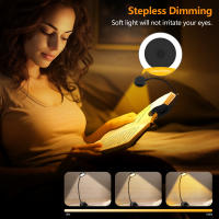 Lámpara De Escritorio LED Ajustable Y Wireless Con Luz De Lectura USB Recargable Luz De Noche Plegable Y Clip Para Libro - details 1