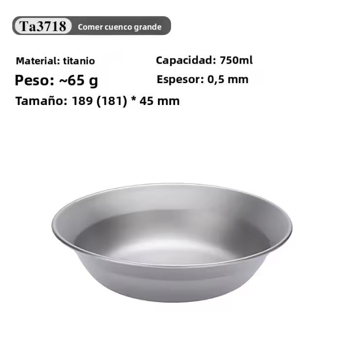 Tiartisan Juego De Comedor De Titanio Para Camping Y Senderismo Platos Y Cucharas Ultraligeros Portátiles Y Plegables Para Saladas - 1