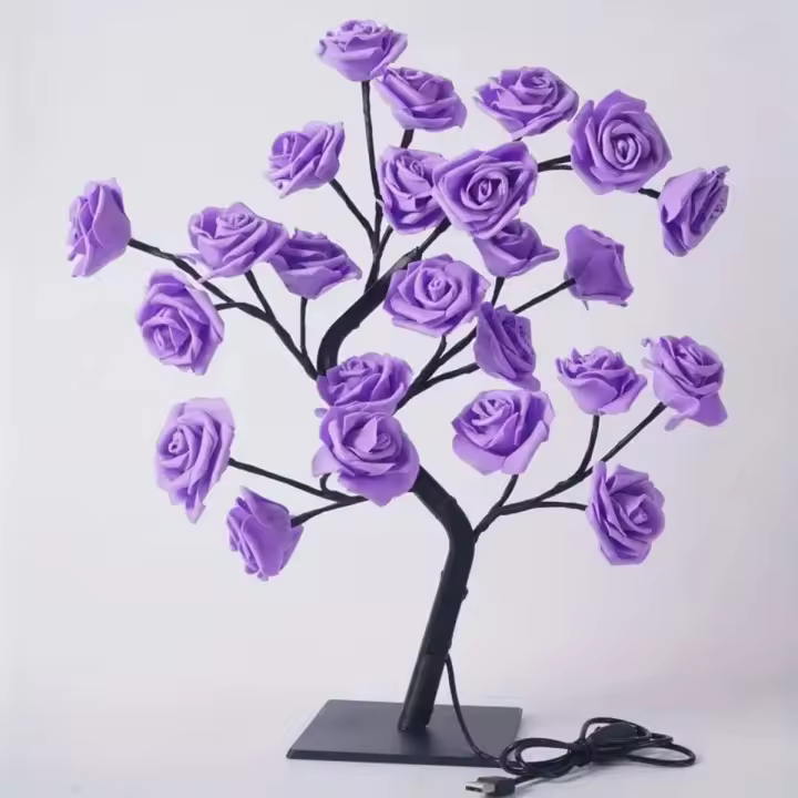 Lámpara De Árbol De Rosas Para Decoración De Bodas Y Día De San Valentín Lámpara De Noche Con Ramas DIY Para Decoración De Habitación Y Hogar - 1