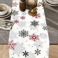 1pc Telar De Lino Caminante De Navidad Feliz Patrón De Copo De Nieve Decoración Para Mesa De Boda Accesorios De Fiesta De Vacaciones - details 3