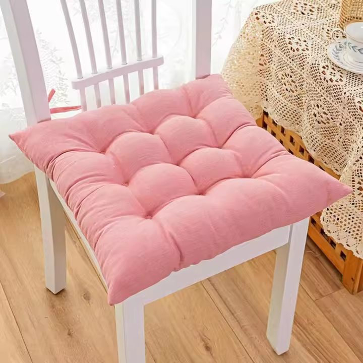 Cojines para Silla 40 x 40 x 8 cm, Cojines para Silla de jardín, Cojines Engrosados, Cojines de algodón, para Interior y Exterior, Terraza, balcón, sofá, Rosa, 2 Piezas - 1