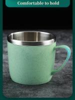 Taza De Café Con Mano De Plástico Y Doble Capa De Acero Inoxidable Resistente Al Calor Para Bebidas Como Leche Y Té Para Uso Doméstico Y Oficina - details 4