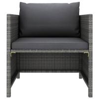 vidaXL Sofá de jardín con cojines ratán sintético Gris, Negro, Conjunto Terraza Muebles Jardín Exterior Juego de Muebles de jardín Mueble Jardín Exterior Muebles de Salon Exterior - details 0