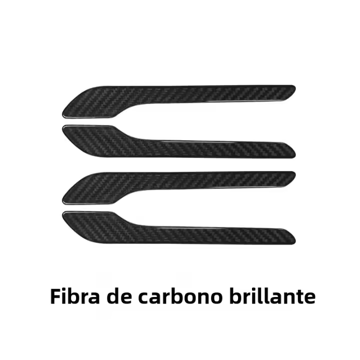 Cubierta De Manija De Puerta Para Tesla Model Y 3 /3+ Highland 2017-2025 Accesorios De Fibra De Carbono Real Kit De Adornos Exteriores Para Coche - 1
