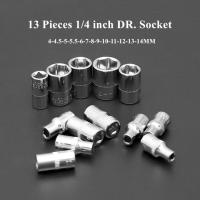 Kit de herramientas de reparación de automóviles de 46 piezas, juego de llaves de vaso de 1/4 de pulgada, llave dinamométrica de trinquete, juego de reparación de automóviles, herramienta mecánica - details 10