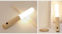 Lámpara De Pared LED Recargable Con Sensor De Movimiento Diseño De Madera Para Iluminación Nocturna En Dormitorio Pasillo Cocina Y Escaleras - details 3
