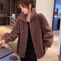 Abrigo De Coral Doble Para Mujer Invierno Cálido Suave De Plush Con Cuello Alto Y Cierre De Cremallera Outerwear Casual - details 0