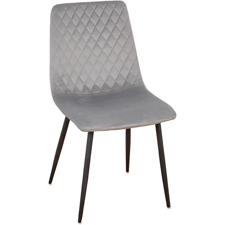 Silla de Comedor Presume de Casa Terciopelo Gris Rombos Pequeños 46*88*54 Elegante y Cómoda - 1
