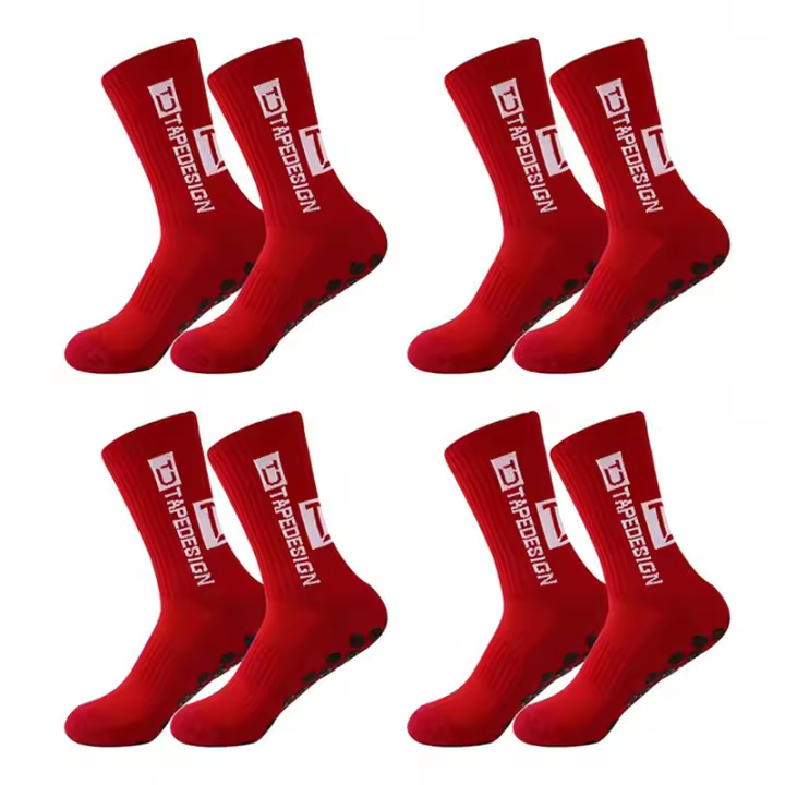 Calcetines De Fútbol Para Hombres Anti-derrapantes Con Fondo De Silicona Deportivos Transpirables Para Rugby Tenis Voleibol Y Yoga Pack De 4 Pares - 1
