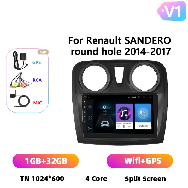 Podofo Radio de coche Android 2 Din para Renault Sandero 2014 2015 2016 2017 Carplay 8+128GB AI Voice WIFI+4G DSP GPS Navegación Multimedia Reproductor de Video - 1